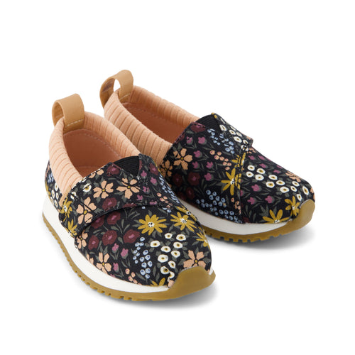 Resident Black Wildflowers Toddler Sneaker Front View
