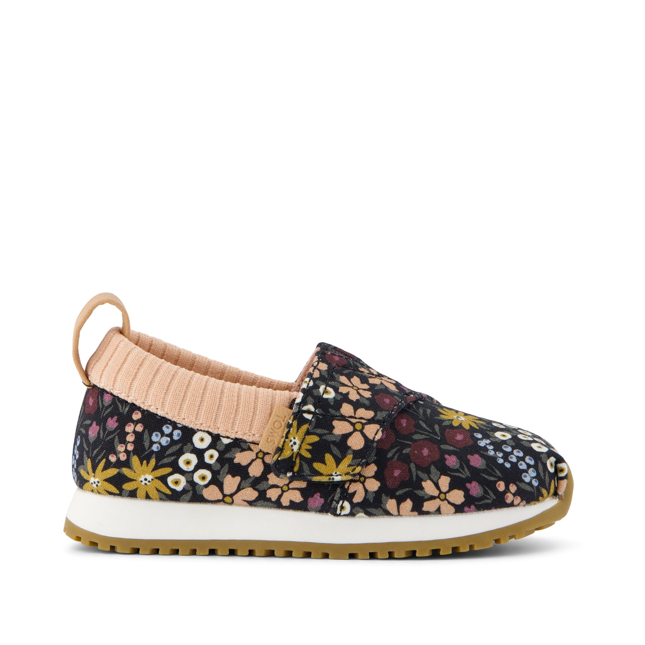 Resident Black Wildflowers Toddler Sneaker Side View