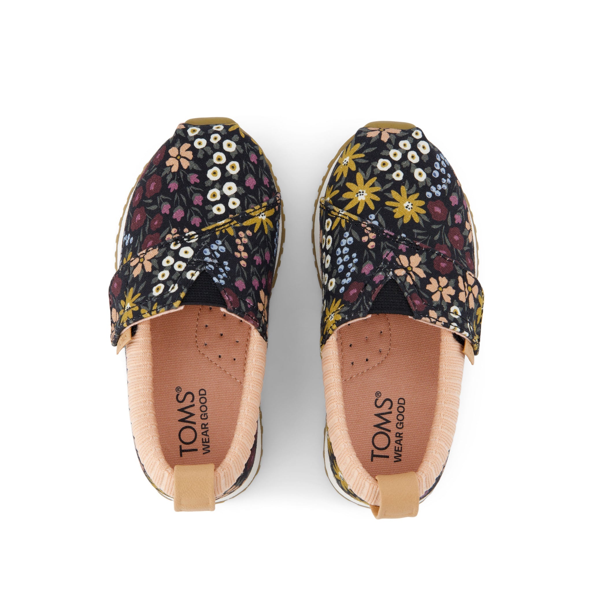 Resident Black Wildflowers Toddler Sneaker Top View