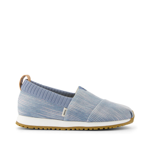 Youth Resident Pastel Blue Denim Kids Sneaker Side View