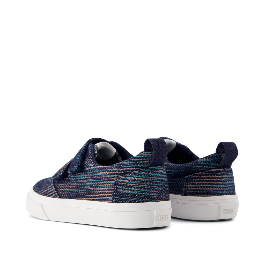 Fenix Blue Denim Double Strap Toddler Sneaker Back View