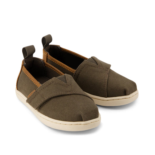 Alpargata Olive Vintage Twill Toddler Shoe Front View