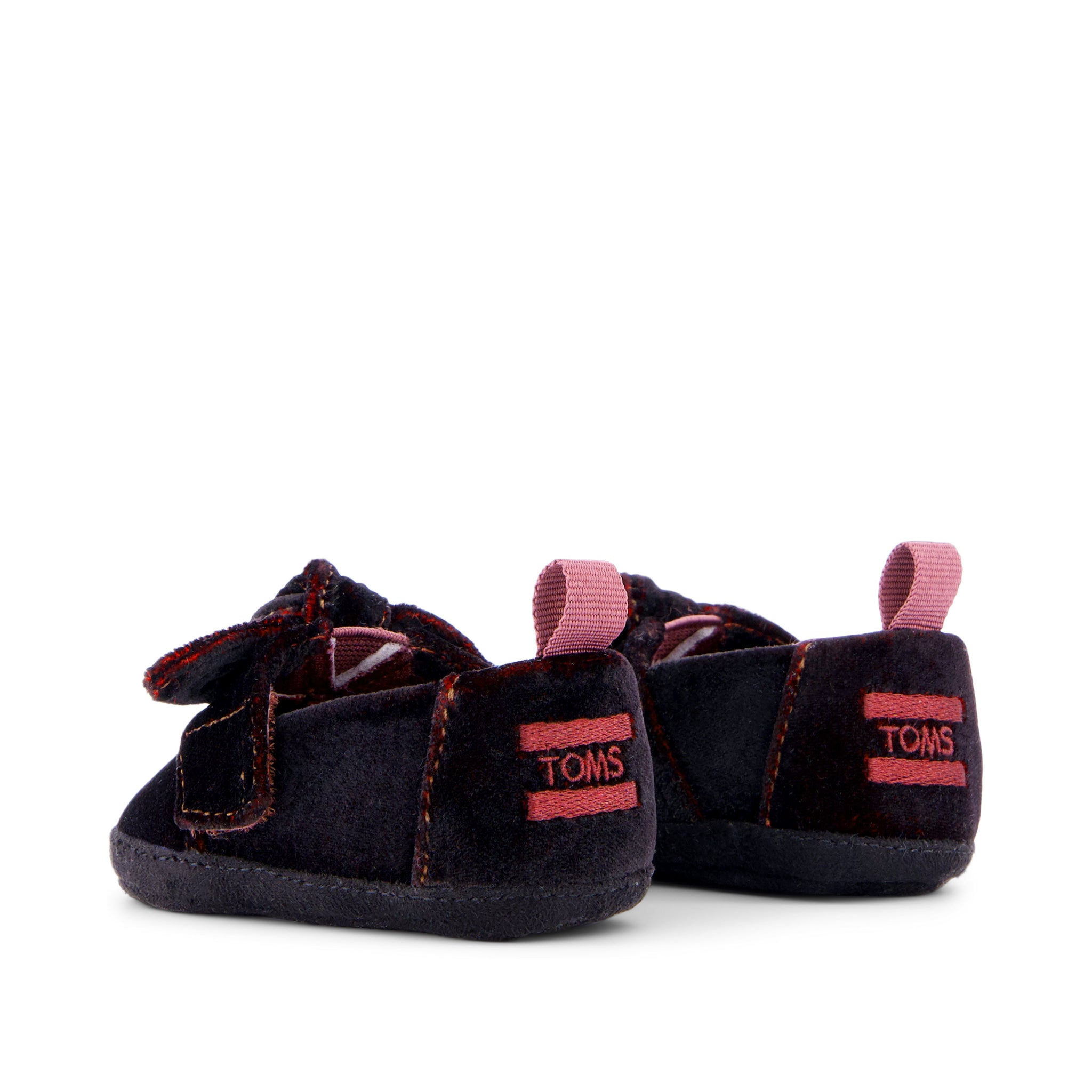 Layette Alpargata Crib Shoe - Dark Burgundy Velvet Back View