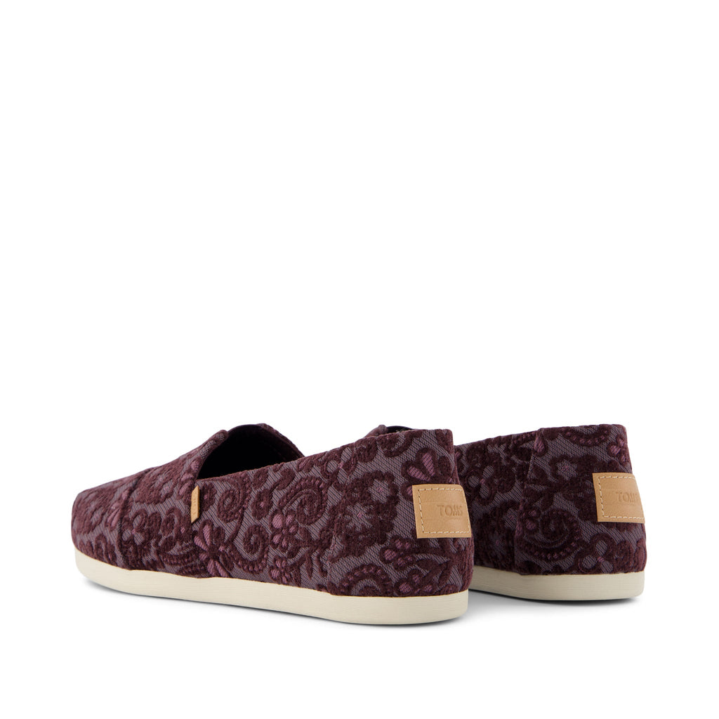 Alpargata Blackberry Floral Brocade Back View