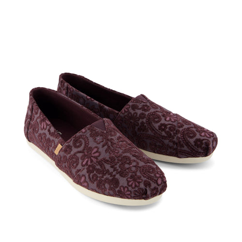 Alpargata Blackberry Floral Brocade Front View