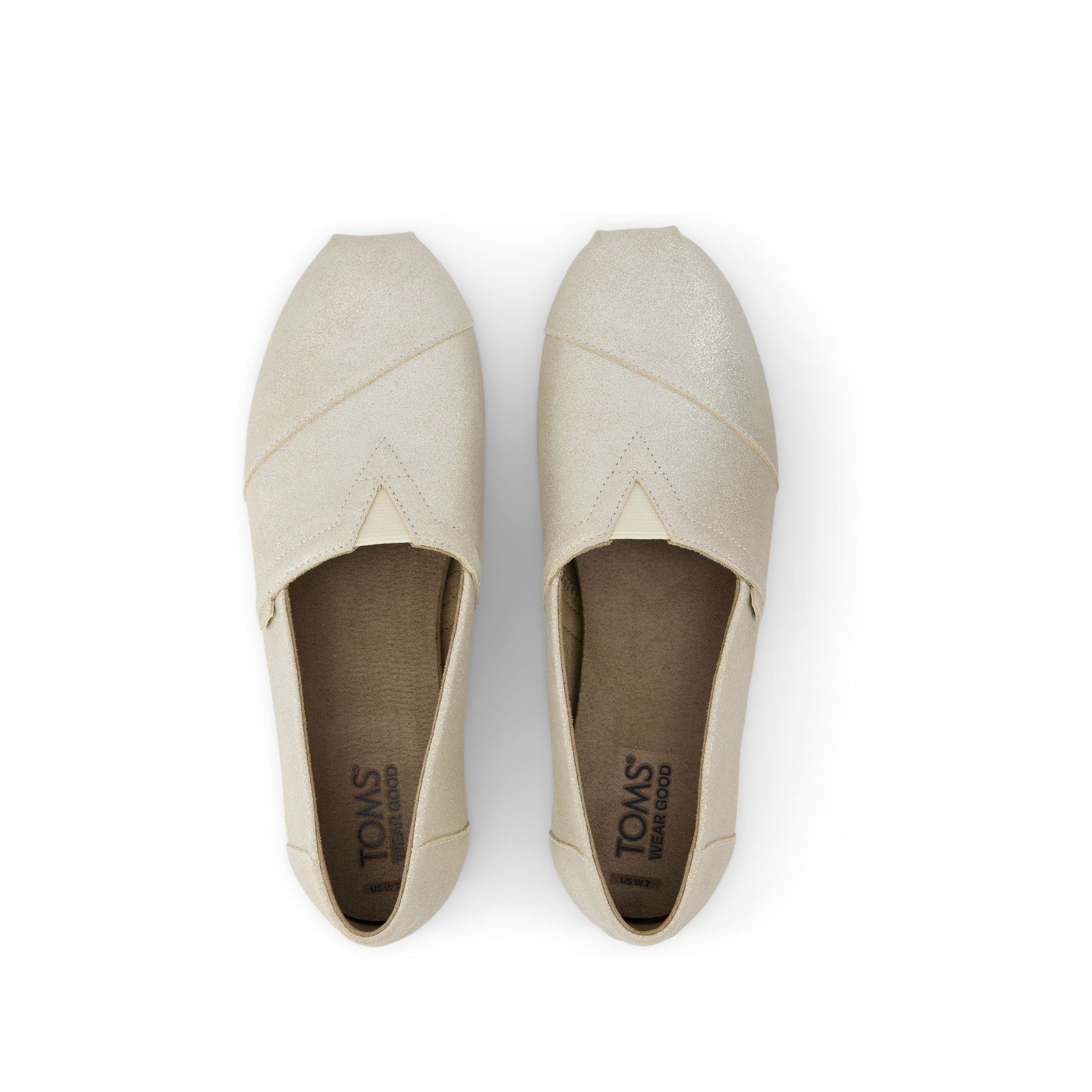 Alpargata Champagne Metallic Suede Top View