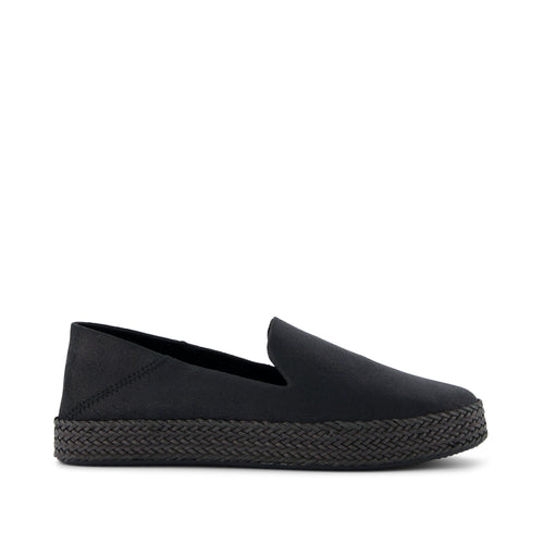Carolina Black Metallic Suede Espadrille Side View