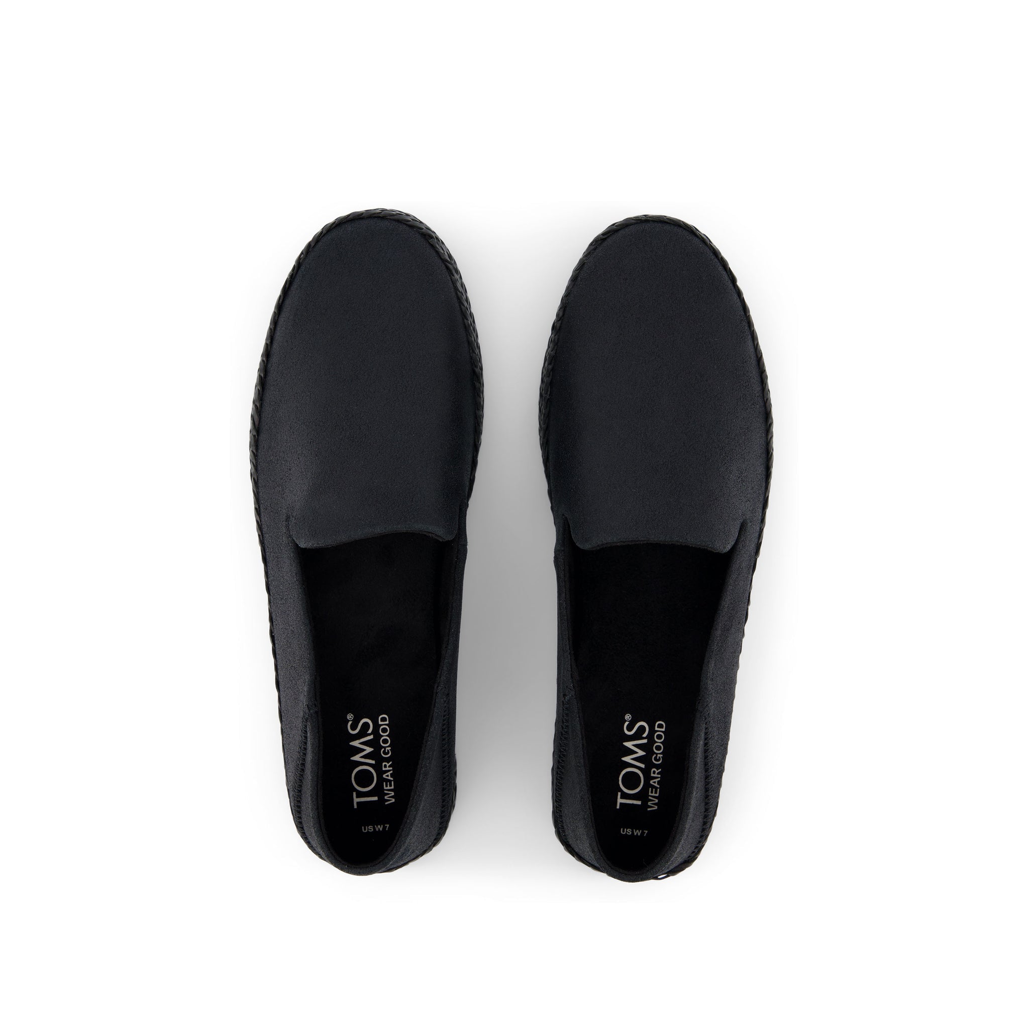 Carolina Black Metallic Suede Espadrille Top View