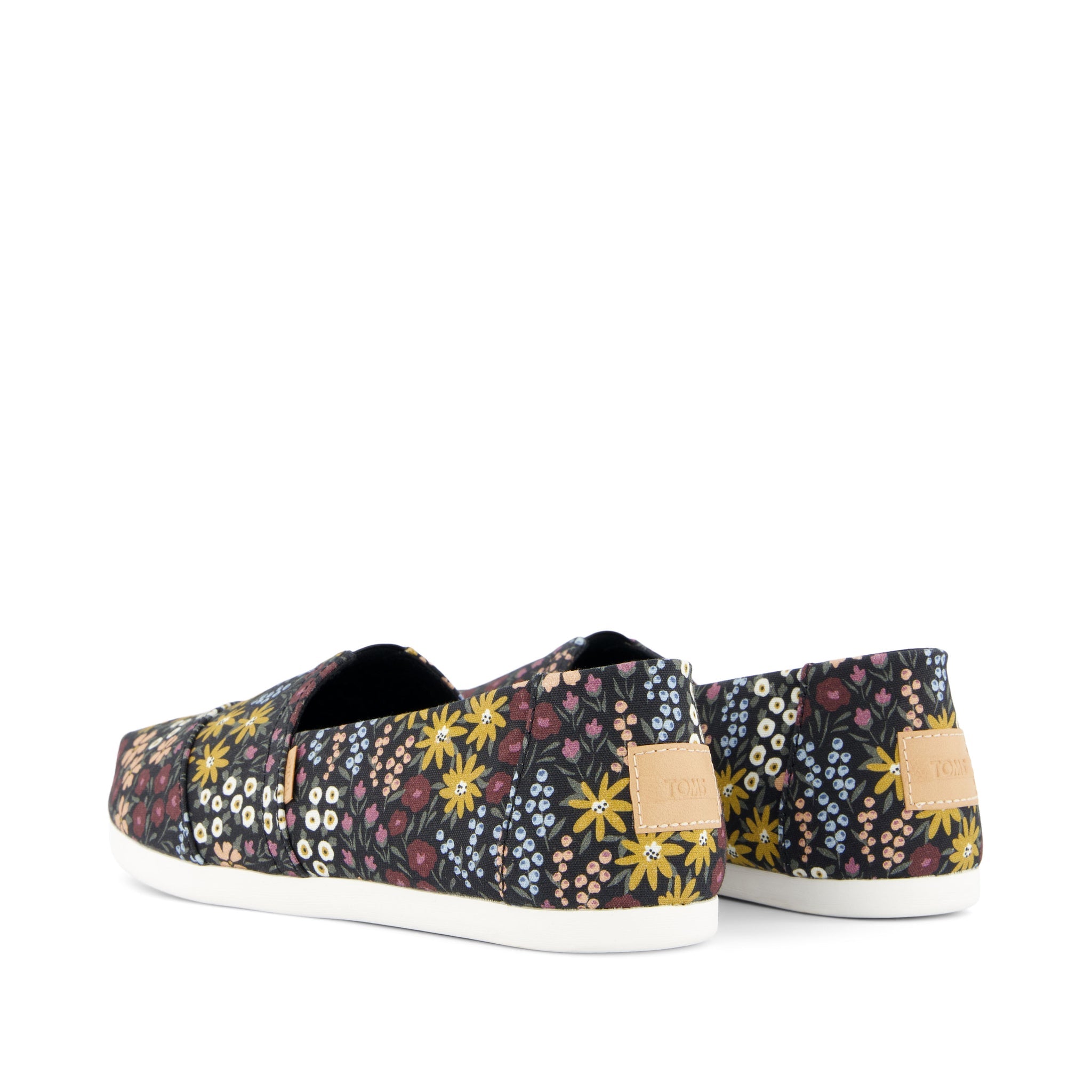 Alpargata Black Wildflowers Back View