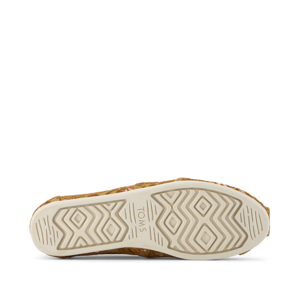 Alpargata Golden Honey Floral Brocade Bottom Sole View