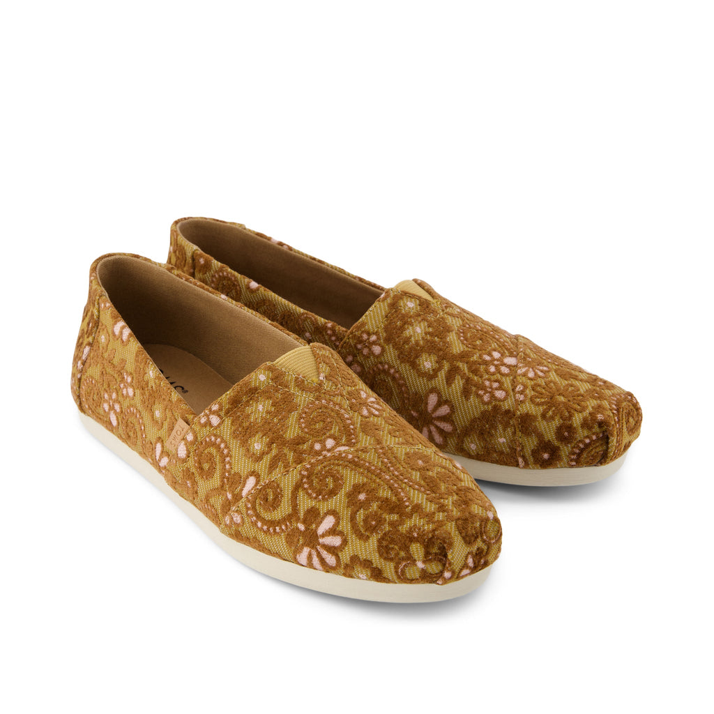 Alpargata Golden Honey Floral Brocade Front View