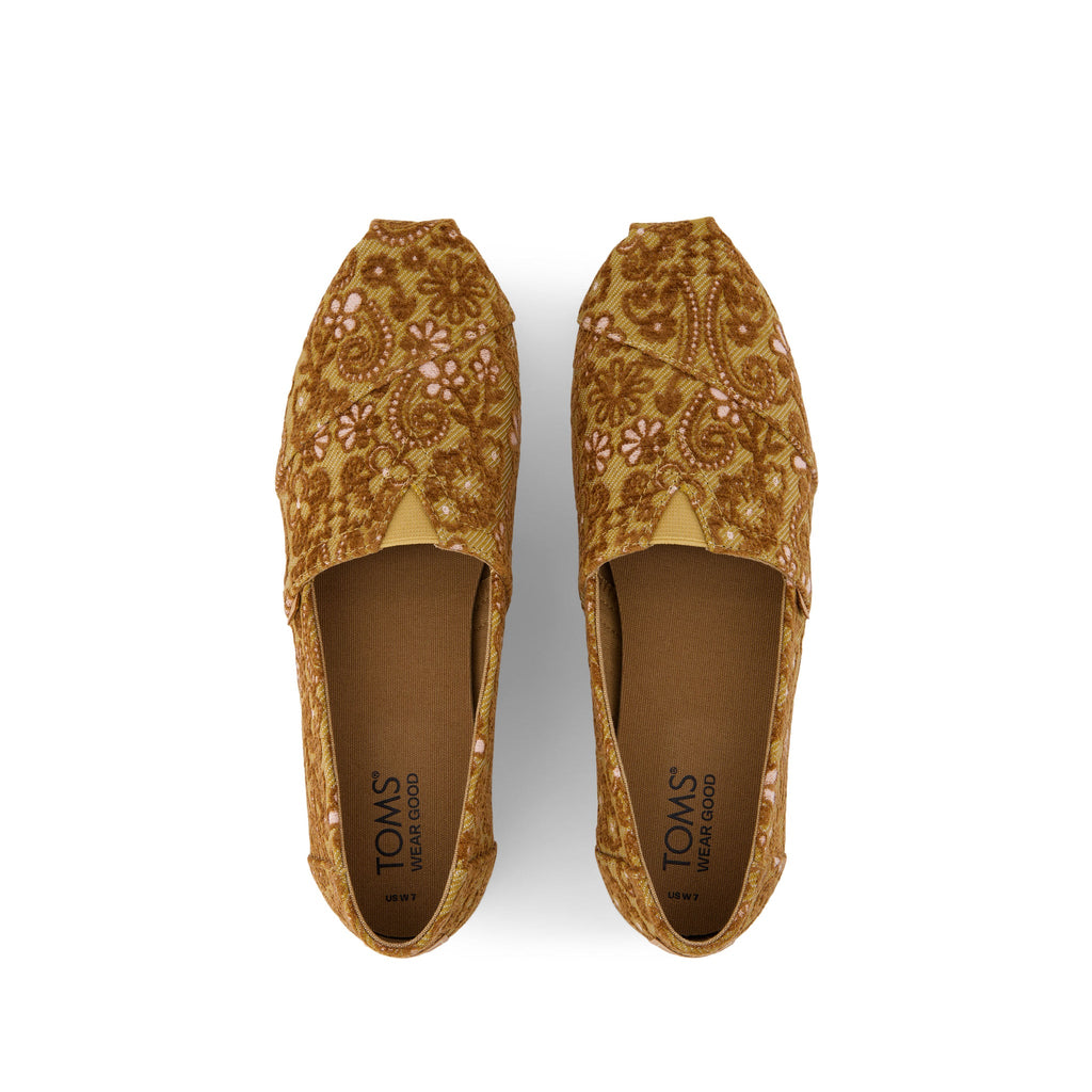 Alpargata Golden Honey Floral Brocade Top View