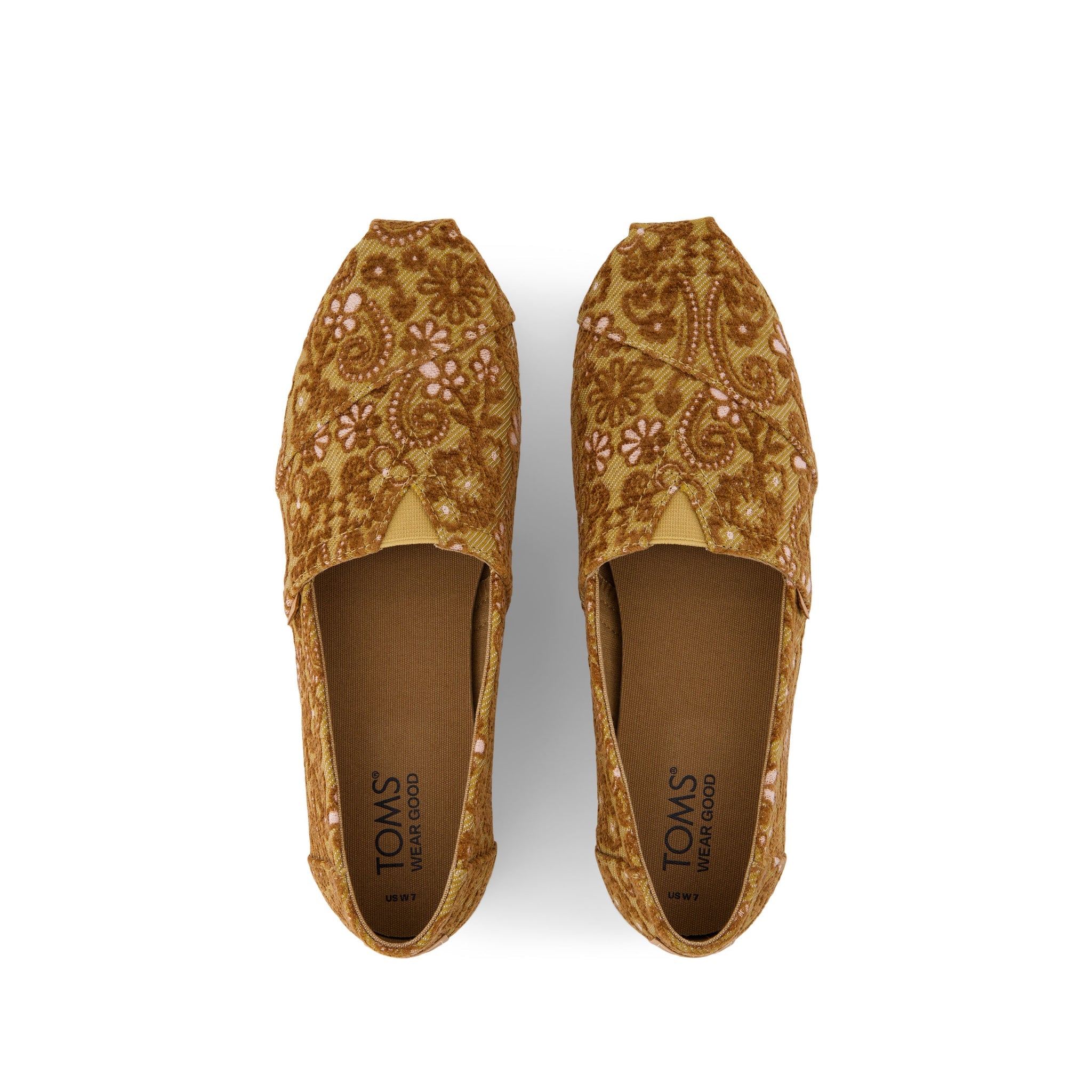 Alpargata Golden Honey Floral Brocade Top View
