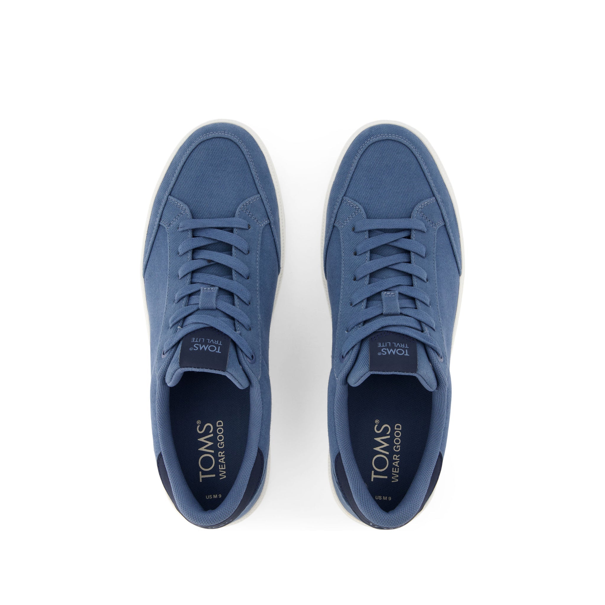 TRVL LITE Rio Slate Blue Vintage Twill Sneaker Top View