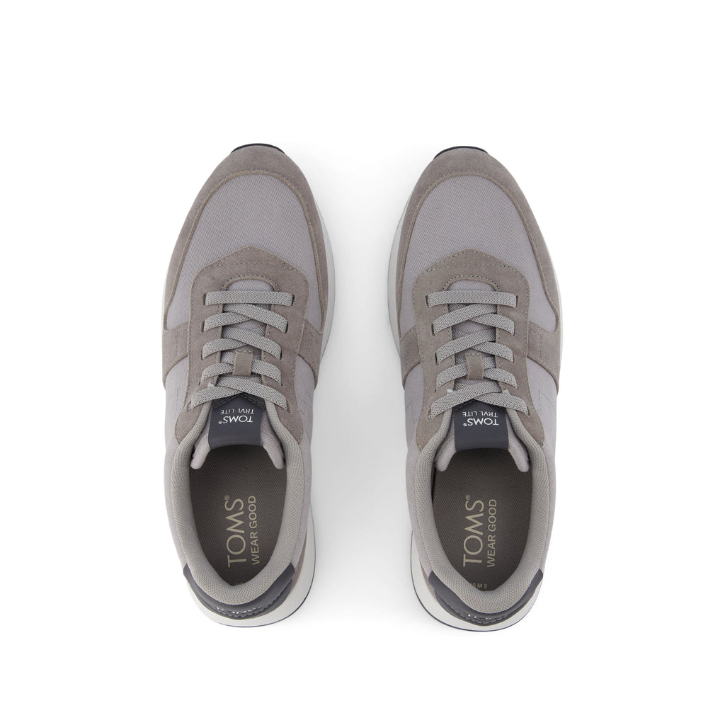 TRVL Lite Retro Runner Grey Water Repellent Sneaker Top View