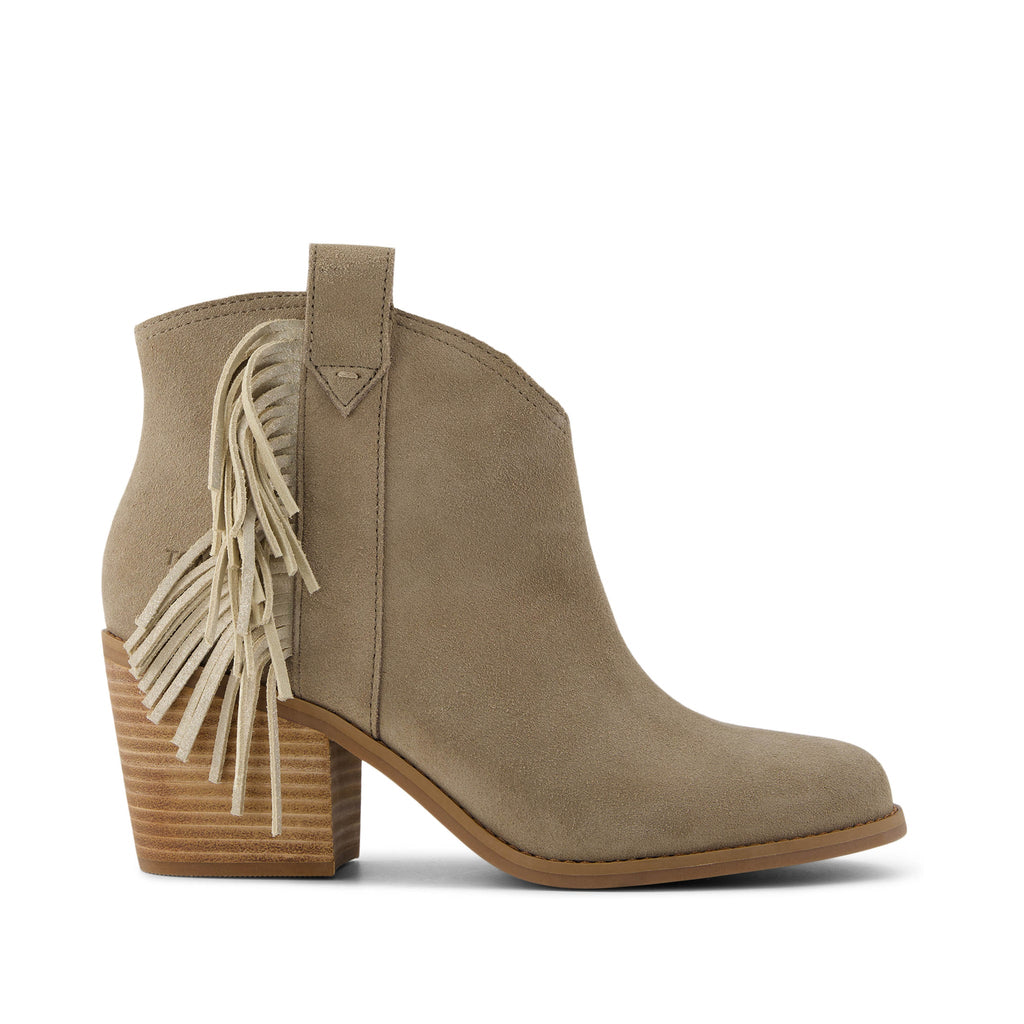 Constance Dune Suede/Fringe Boot Side View