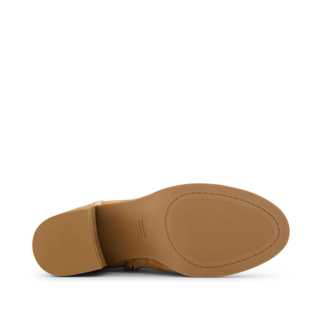 Evelyn Heeled Boot - Brown Suede Deco Stitch Bottom Sole View