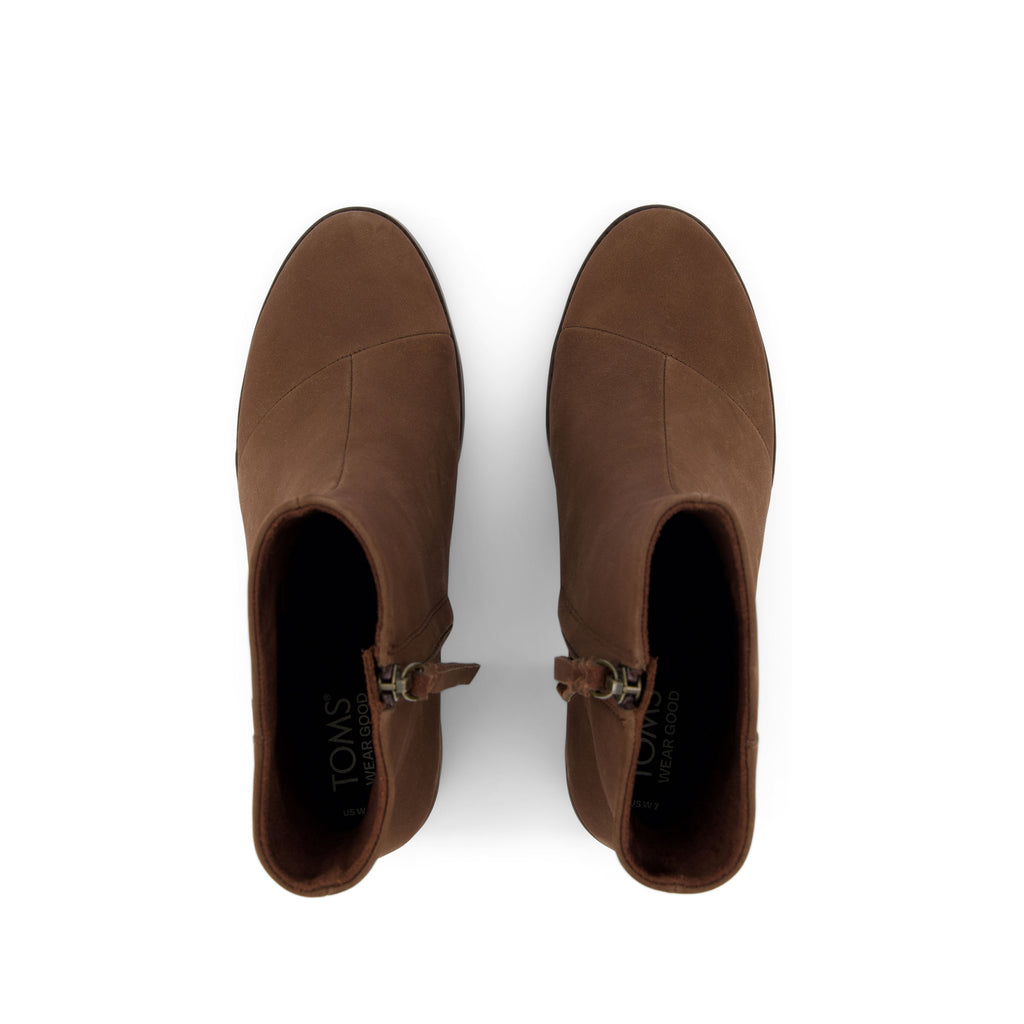 Evelyn Heeled Boot - Oak Brown Leather Top View