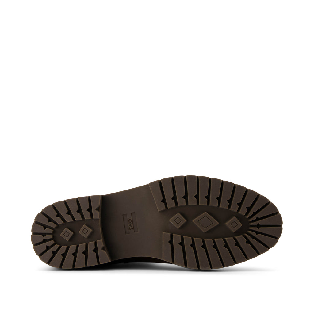 Bennet Boot - Water Resistant Oak Brown Nubuck Leather Faux Fur Bottom Sole View