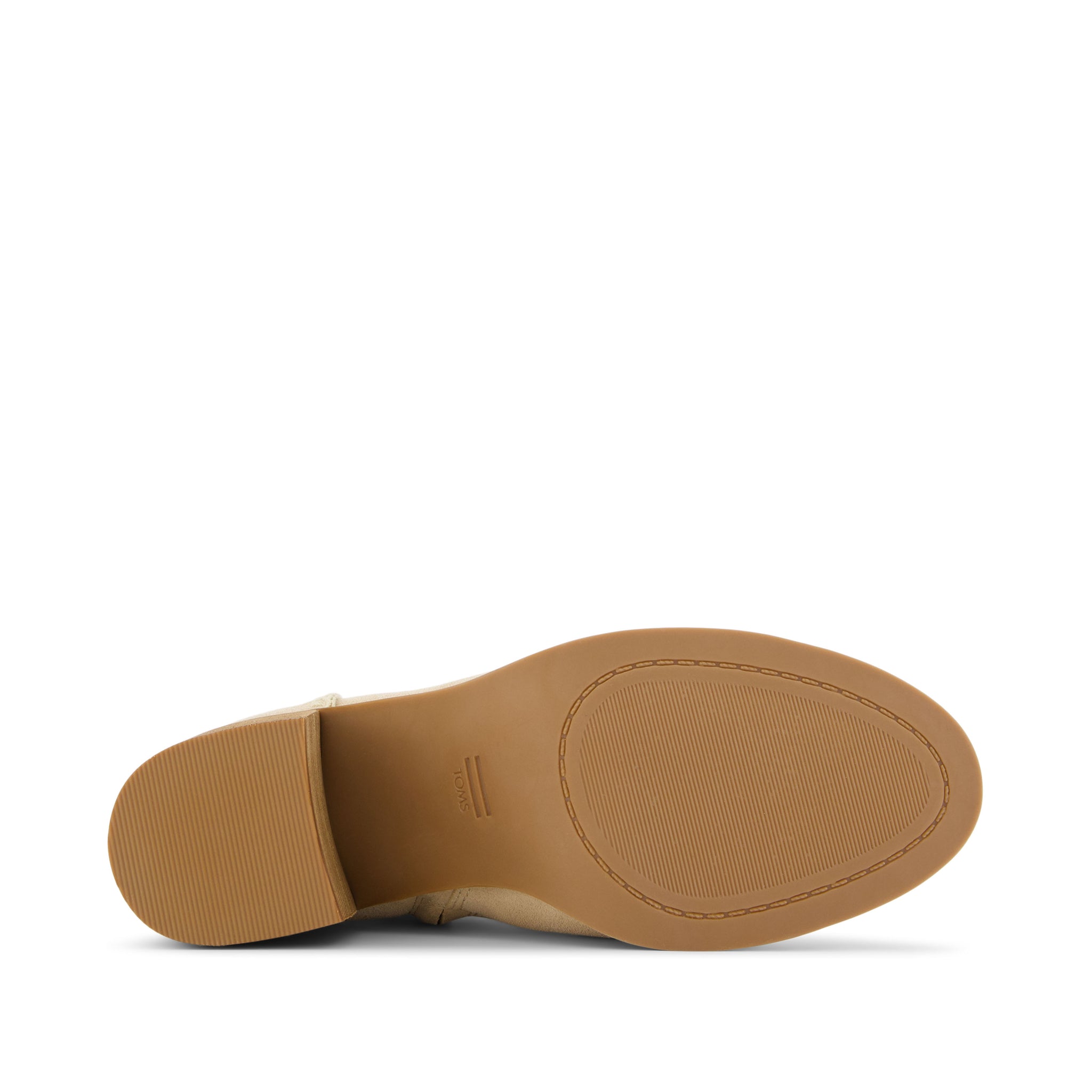 Evelyn Heeled Boot - Natural Suede Deco Stitch Bottom Sole View