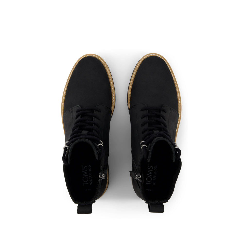 Wylder Boot - Water Resistant Black Nubuck Leather Top View
