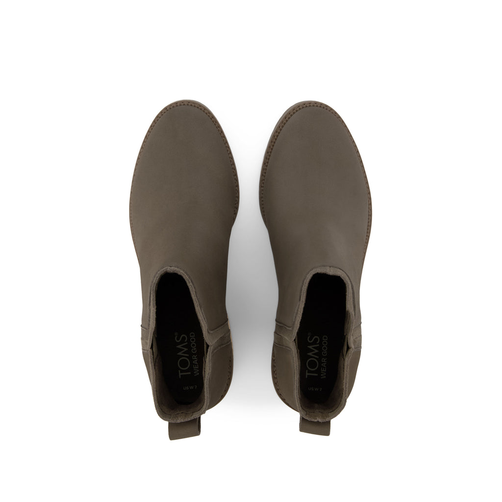 Hailey Heeled Boot - Water Resistant Canteen Nubuck Leather Top View