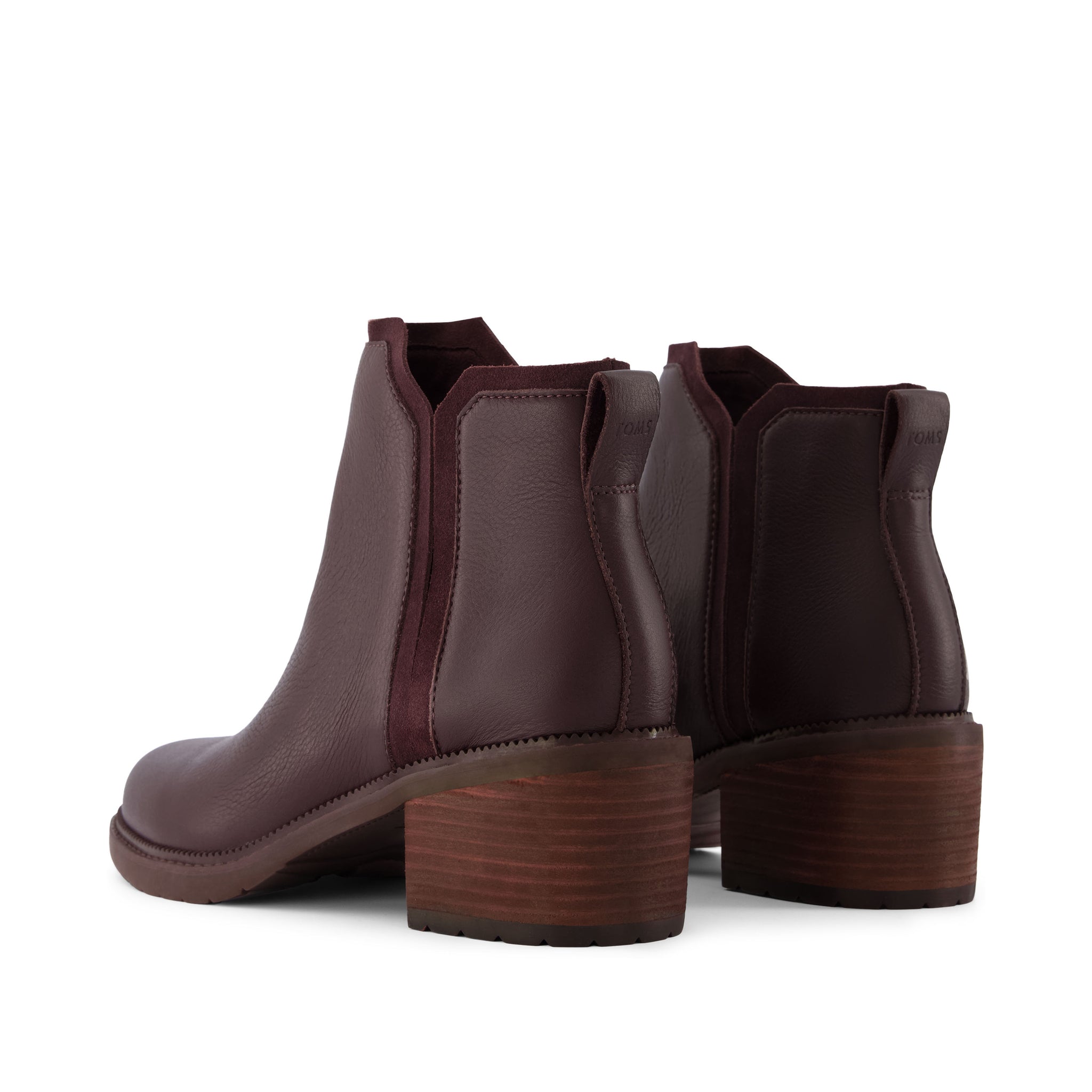 Hailey Heeled Boot - Water Resistant Blackberry Leather Back View
