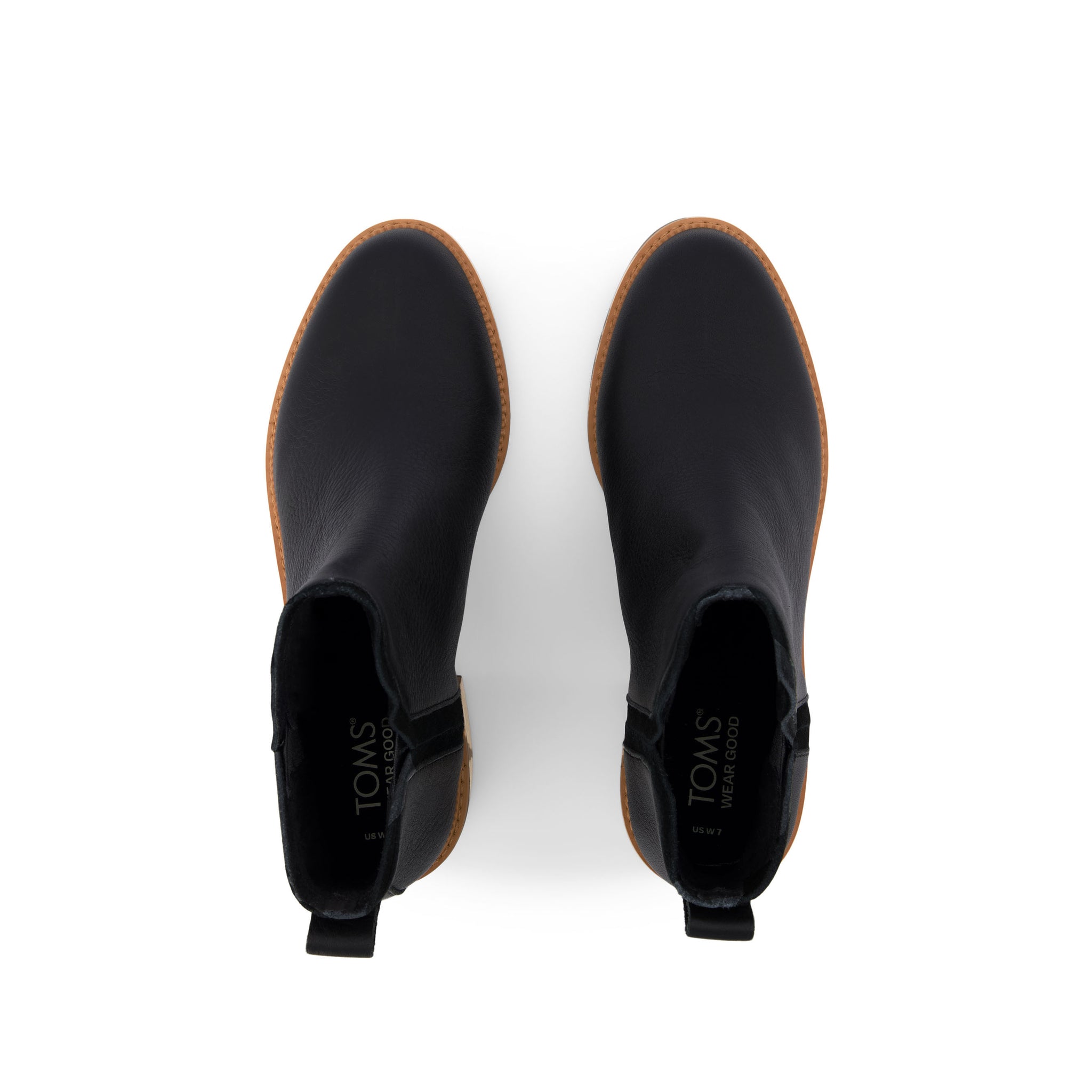 Hailey Heeled Boot - Water Resistant Black Leather Top View