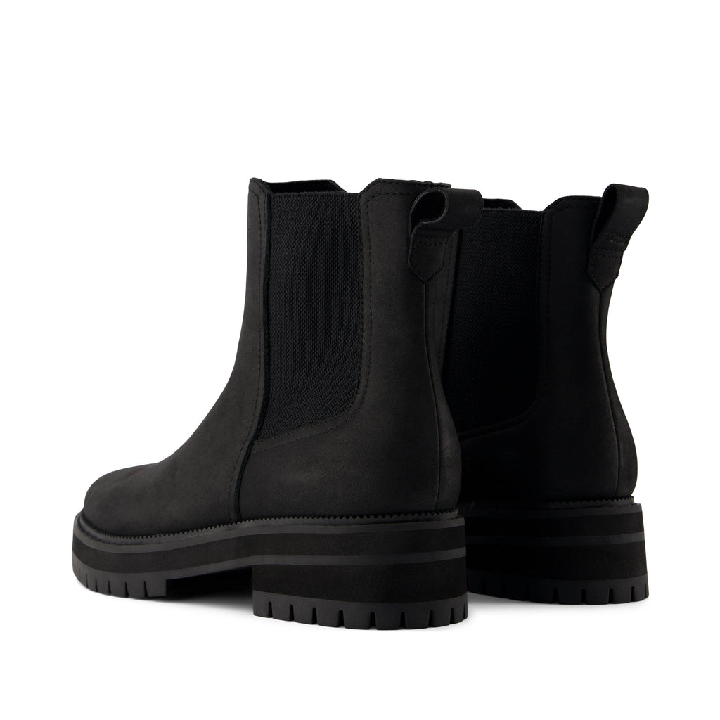 Bennet Boot - Water Resistant All Black Nubuck Leather Back View