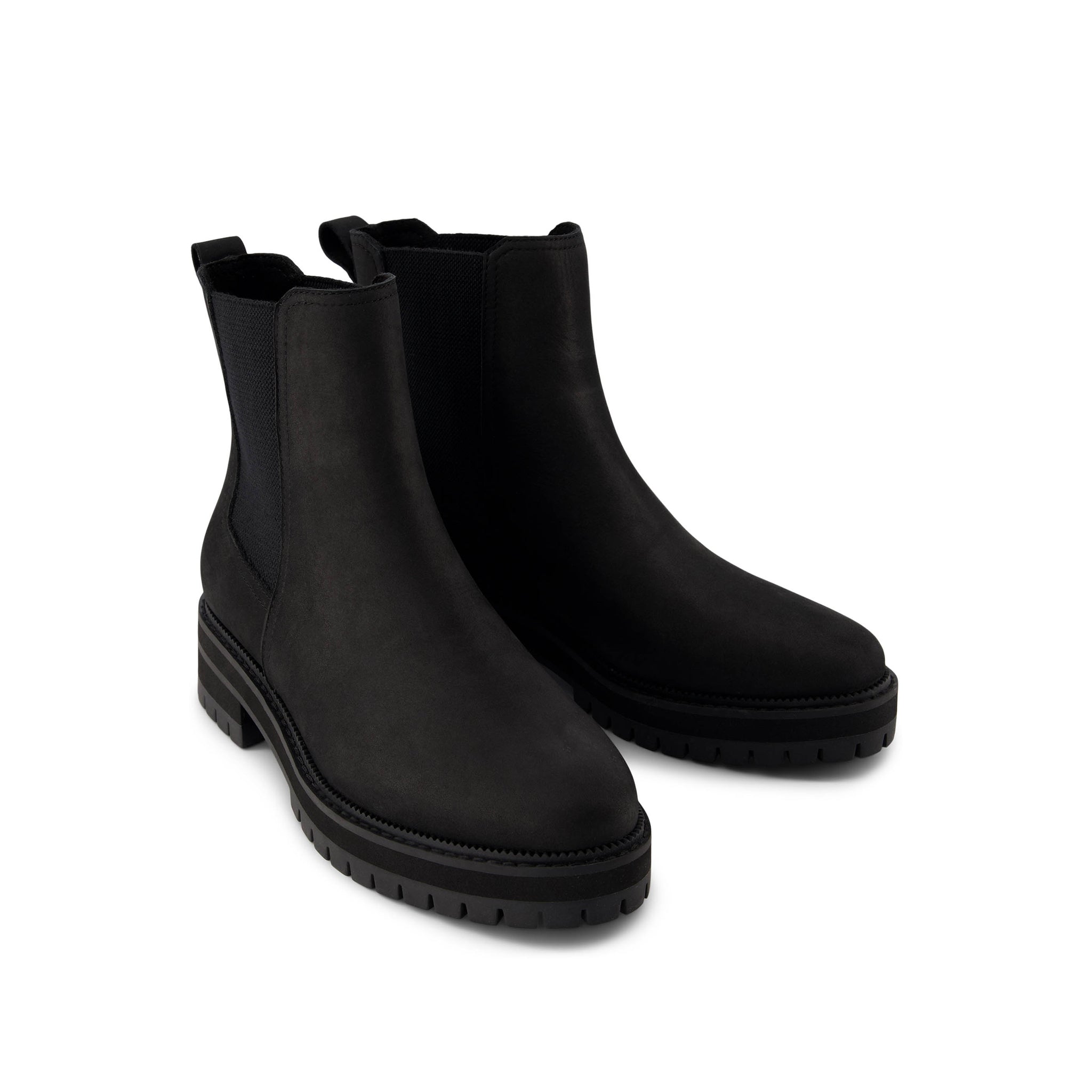 Bennet Boot - Water Resistant All Black Nubuck Leather Front View