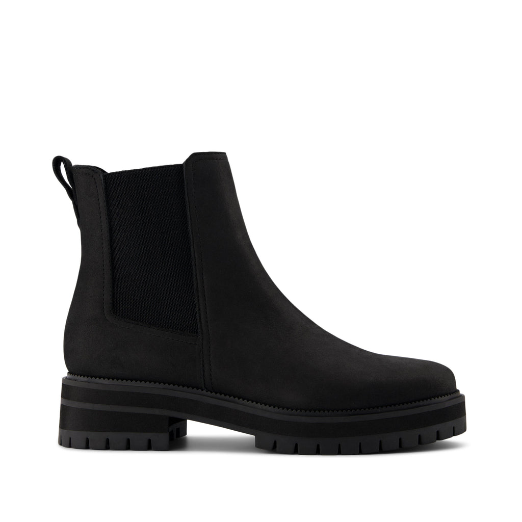 Bennet Boot - Water Resistant All Black Nubuck Leather Side View