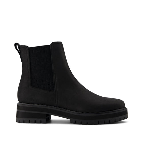 Bennet Boot - Water Resistant All Black Nubuck Leather Side View