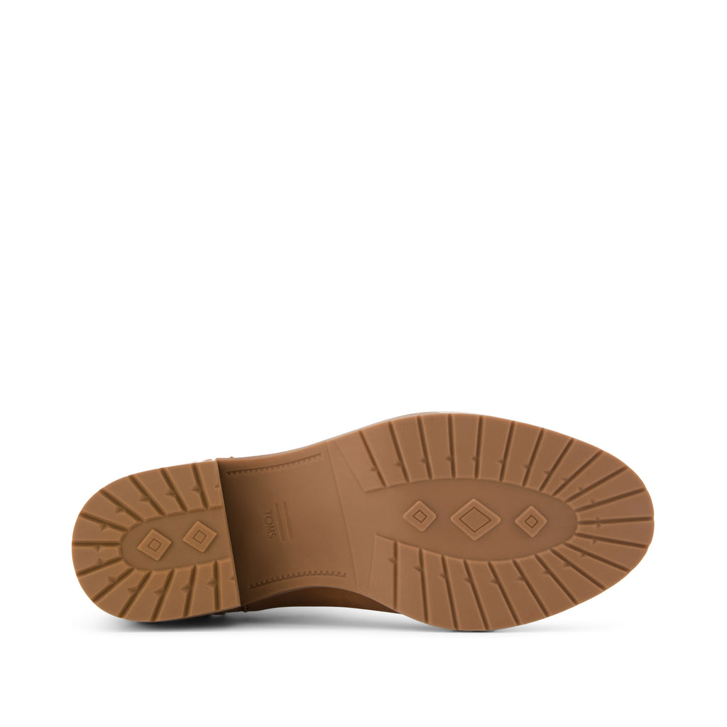 Hailey Heeled Boot - Water Resistant Brown Sugar Nubuck Leather Bottom Sole View