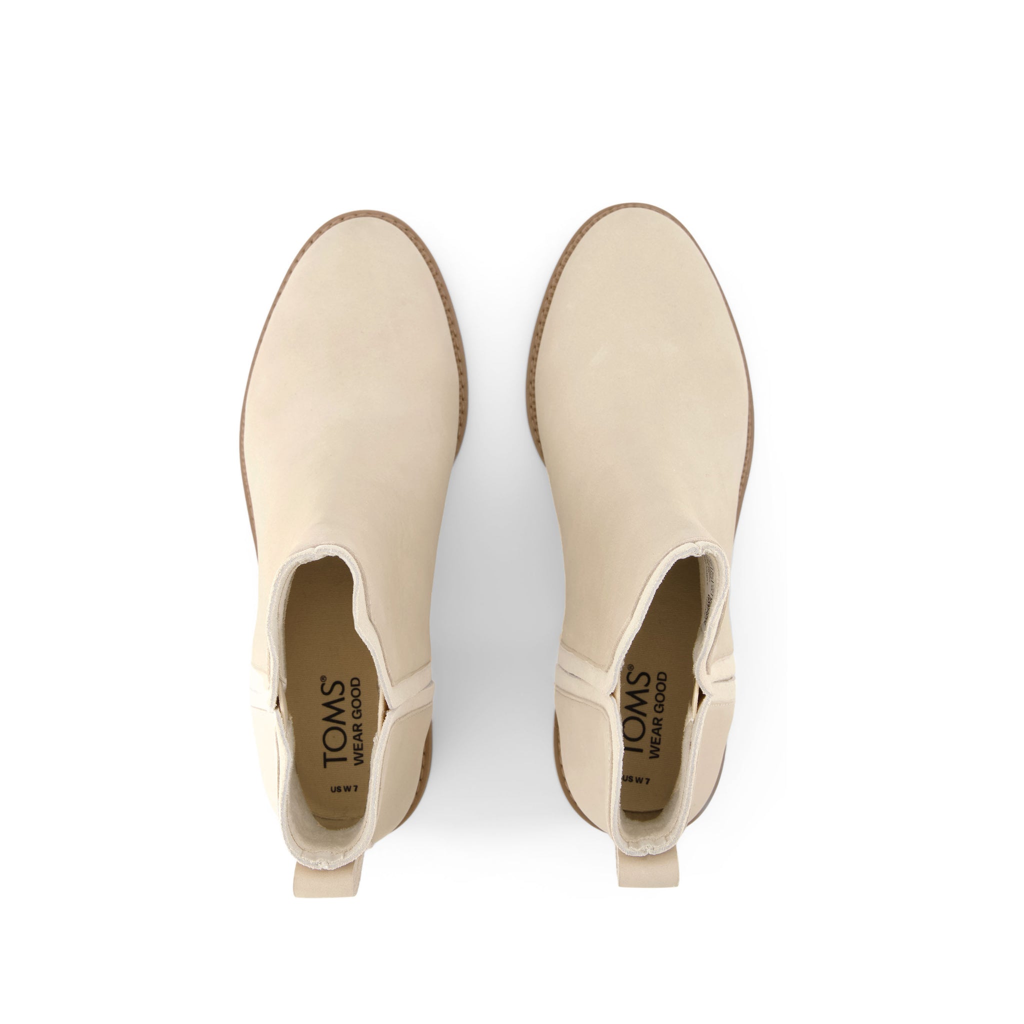 Hailey Heeled Boot - Water Resistant Beige Nubuck Leather Top View