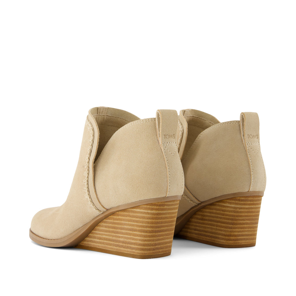 Kaia Natural Suede Wedge Boot Back View