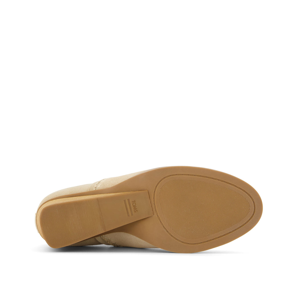 Kaia Natural Suede Wedge Boot Bottom Sole View
