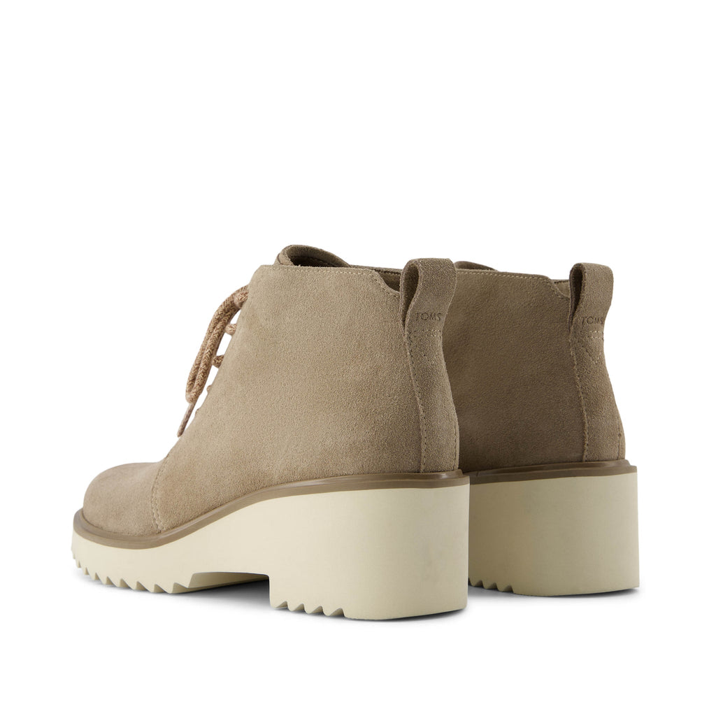 Maude Lace Up Dune Suede Wedge Boot Back View