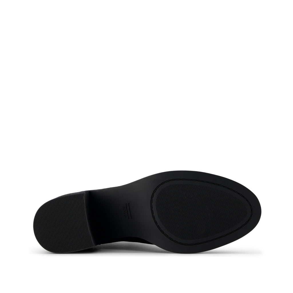 Evelyn Chelsea Heeled Boot - Black Metallic Suede Bottom Sole View