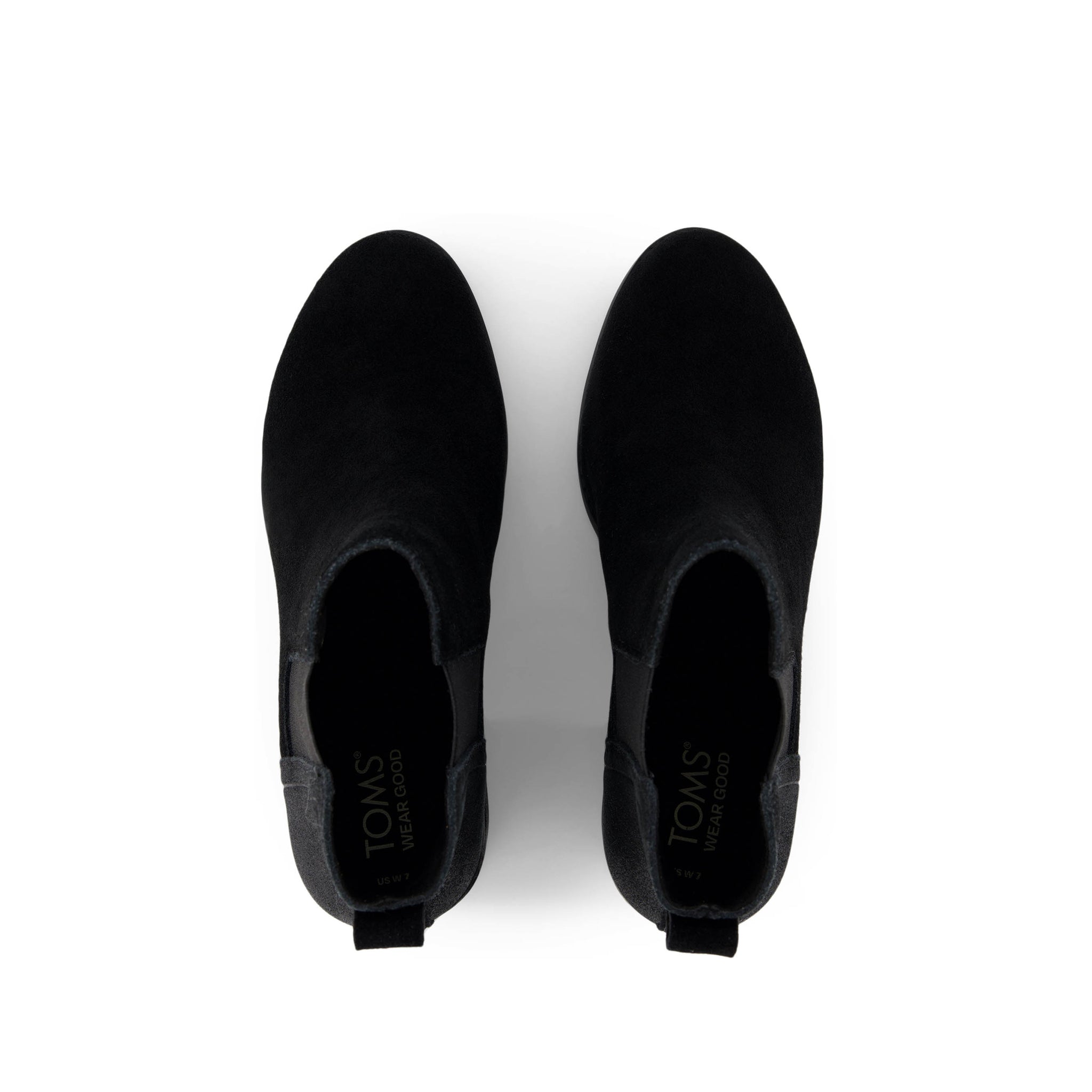 Evelyn Chelsea Heeled Boot - Black Metallic Suede Top View