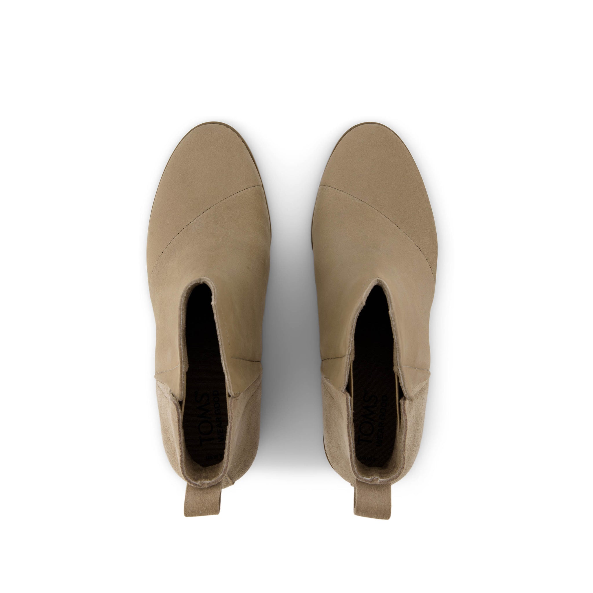 Clare Wedge Boot - Dune Nubuck Leather Suede Top View