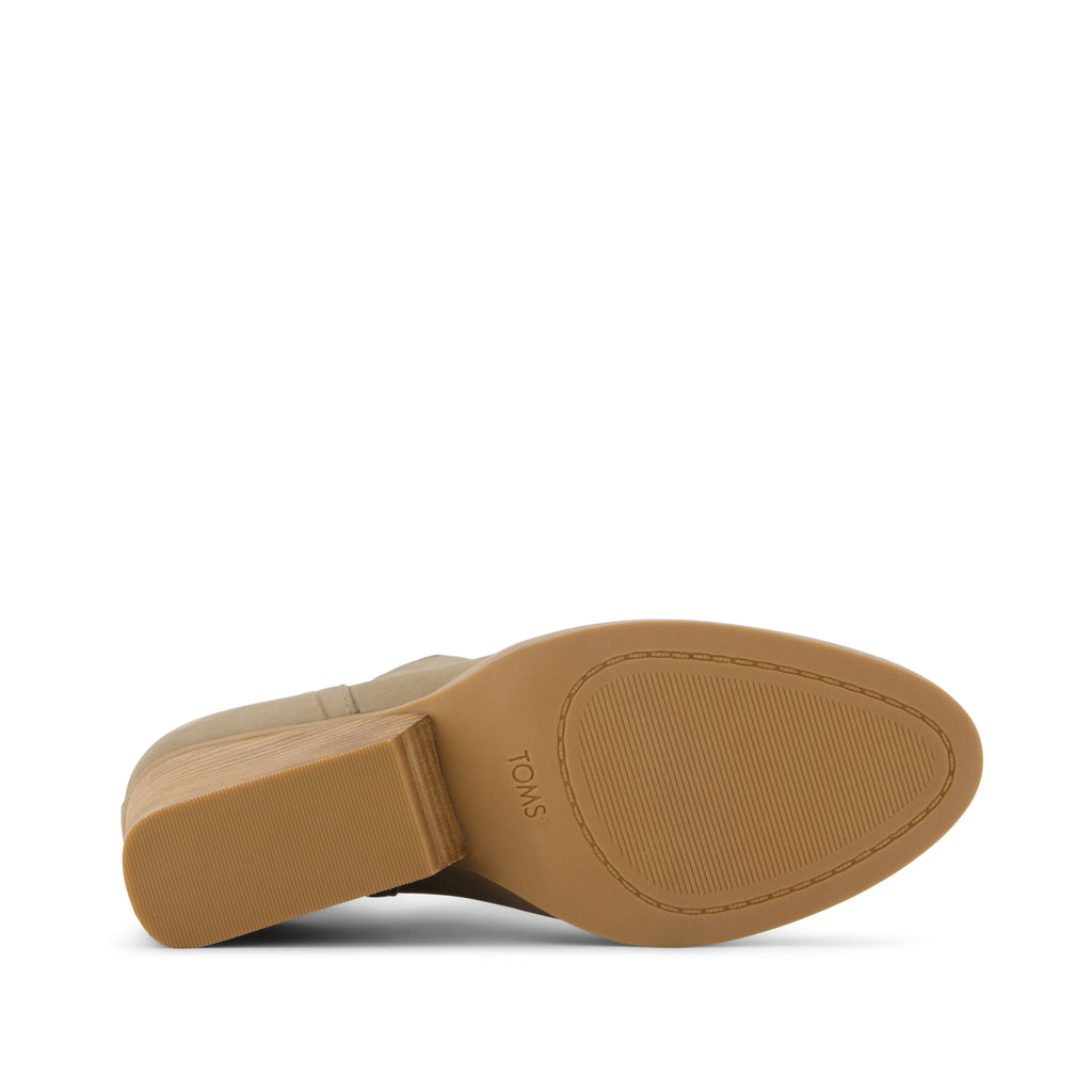 Eliza Heeled Boot - Dune Nubuck Leather Bottom Sole View