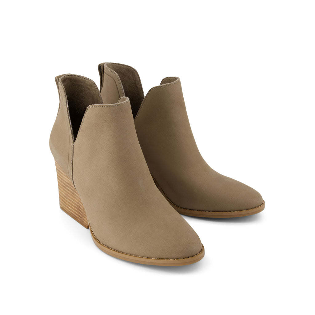 Eliza Heeled Boot - Dune Nubuck Leather Front View
