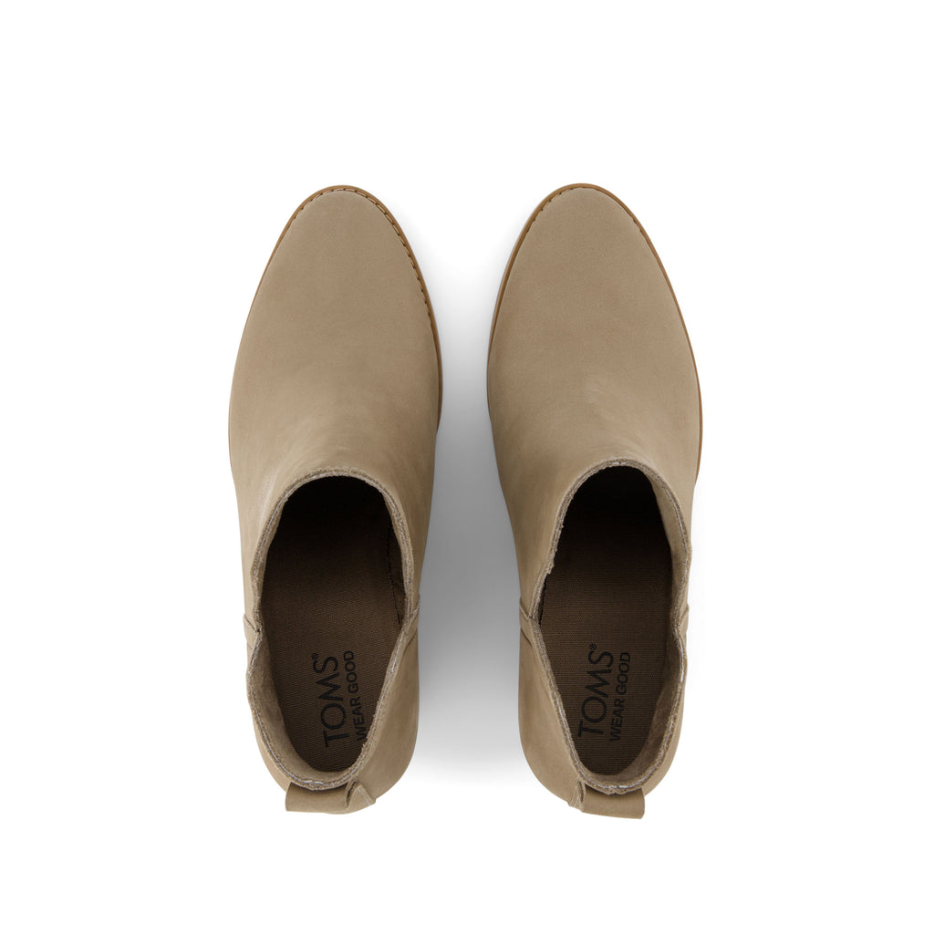 Eliza Heeled Boot - Dune Nubuck Leather Top View