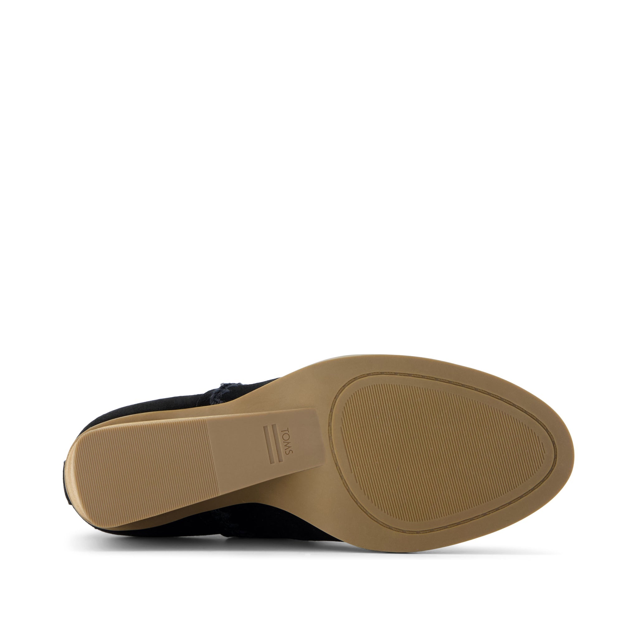 Kaia Black Suede Wedge Boot Bottom Sole View