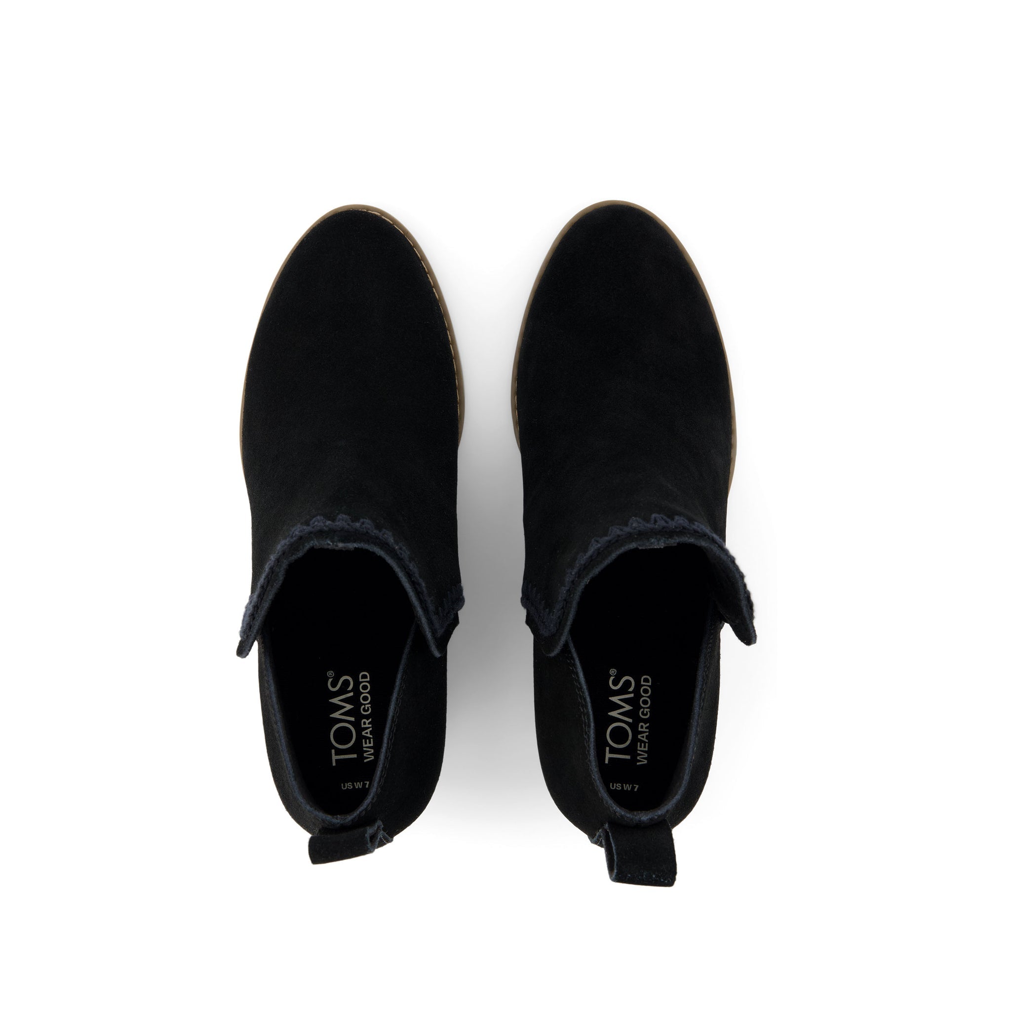 Kaia Black Suede Wedge Boot Top View