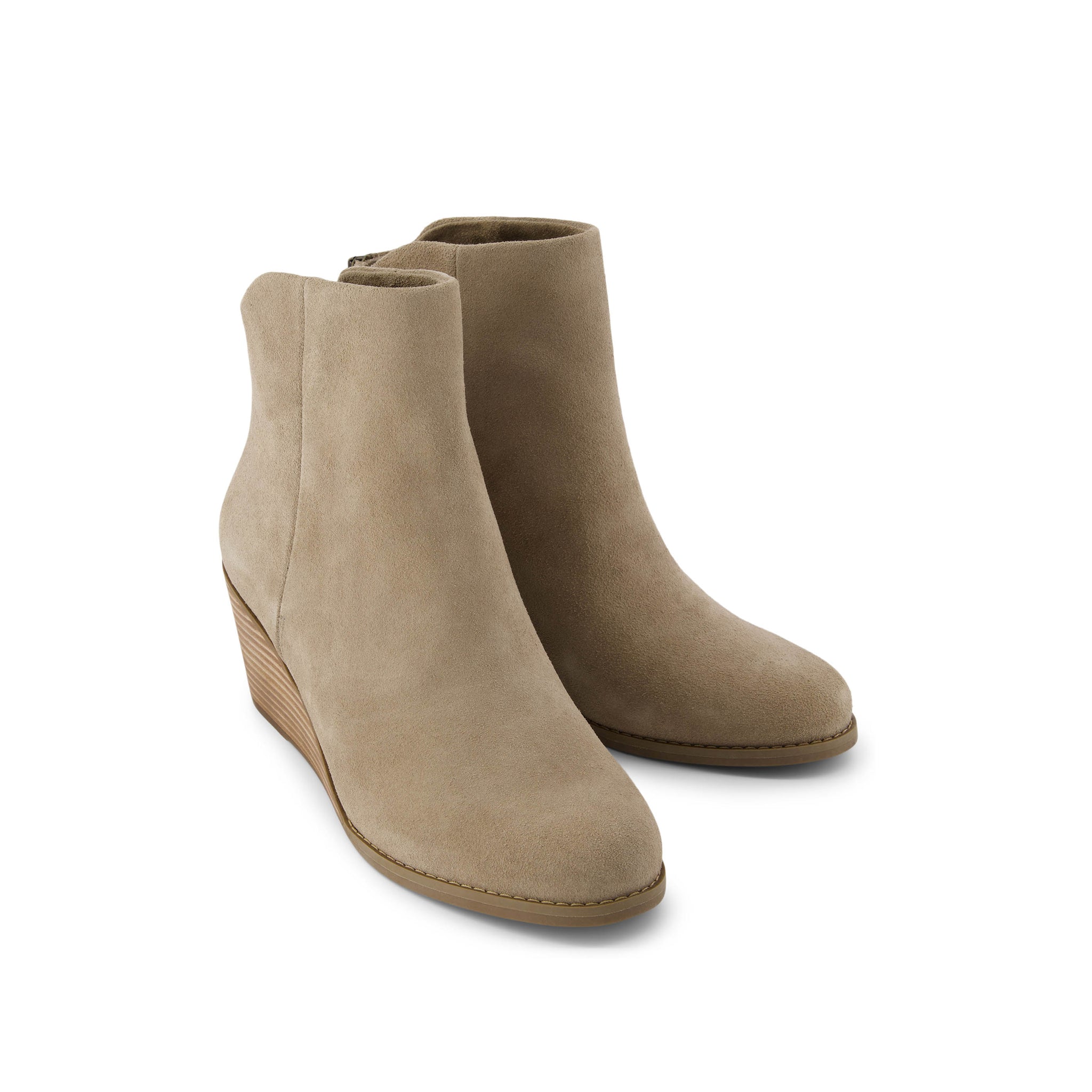 Casey Wedge Boot - Dune Suede Front View