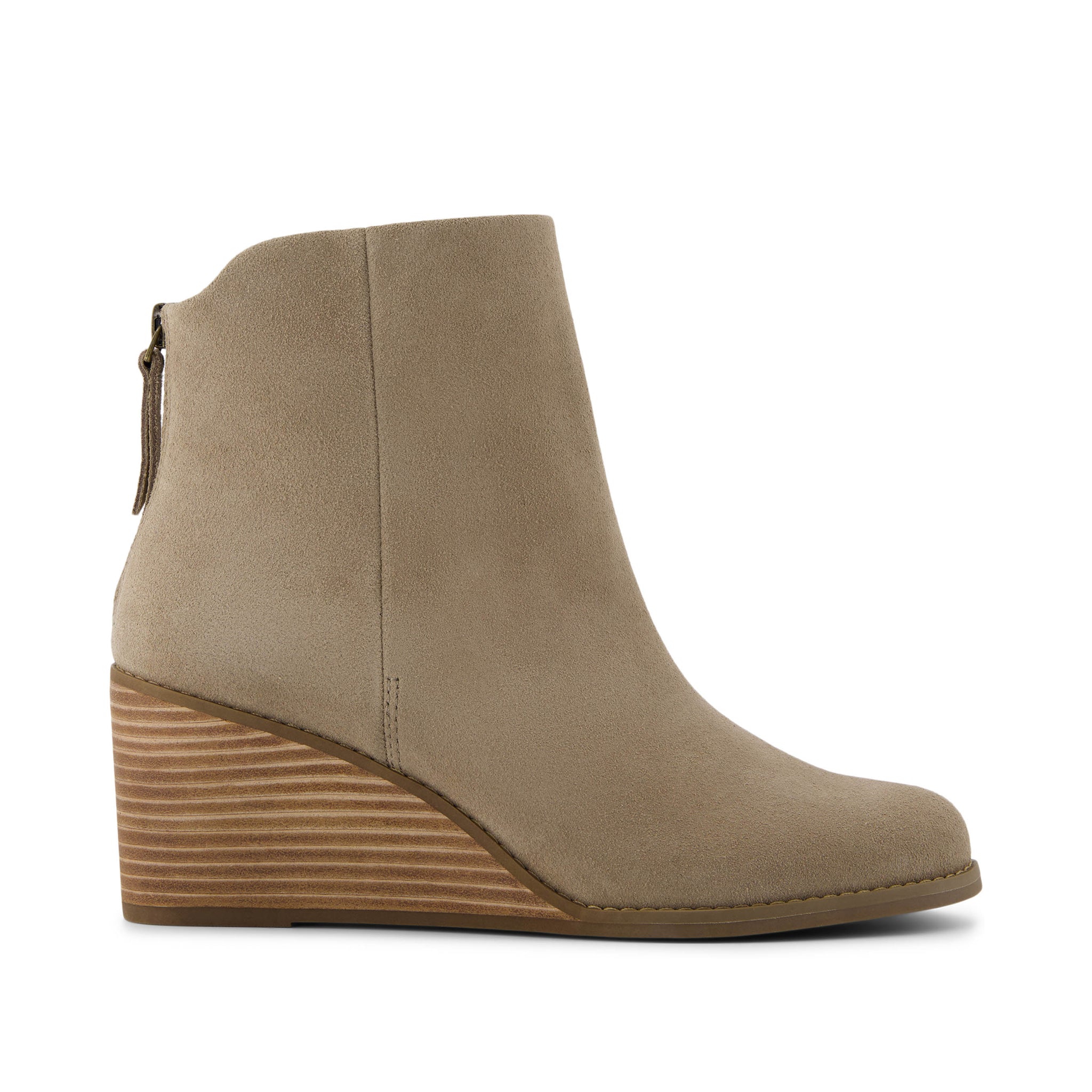 Casey Wedge Boot - Dune Suede Side View