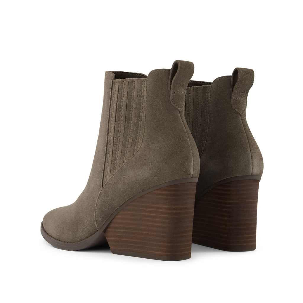 Noa Olive Suede Boot Back View