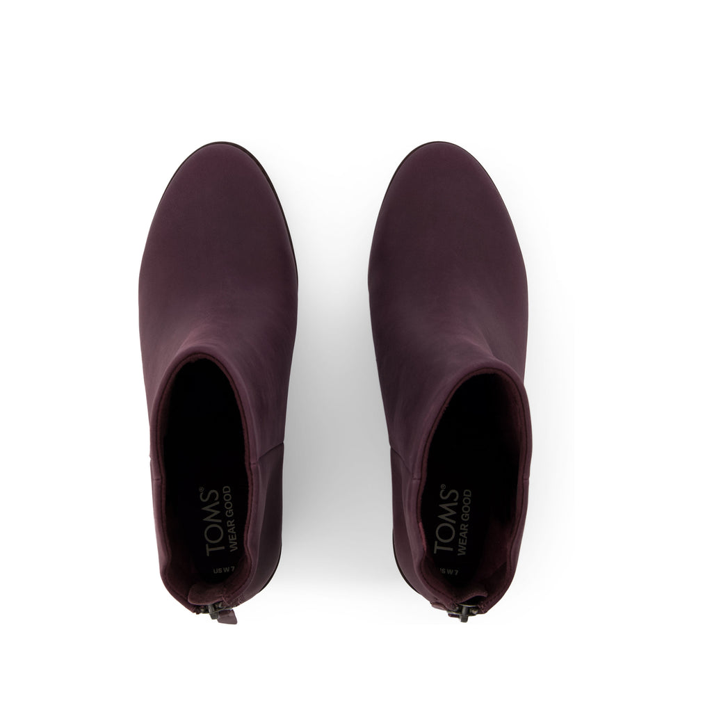 Casey Wedge Boot - Blackberry Leather Top View