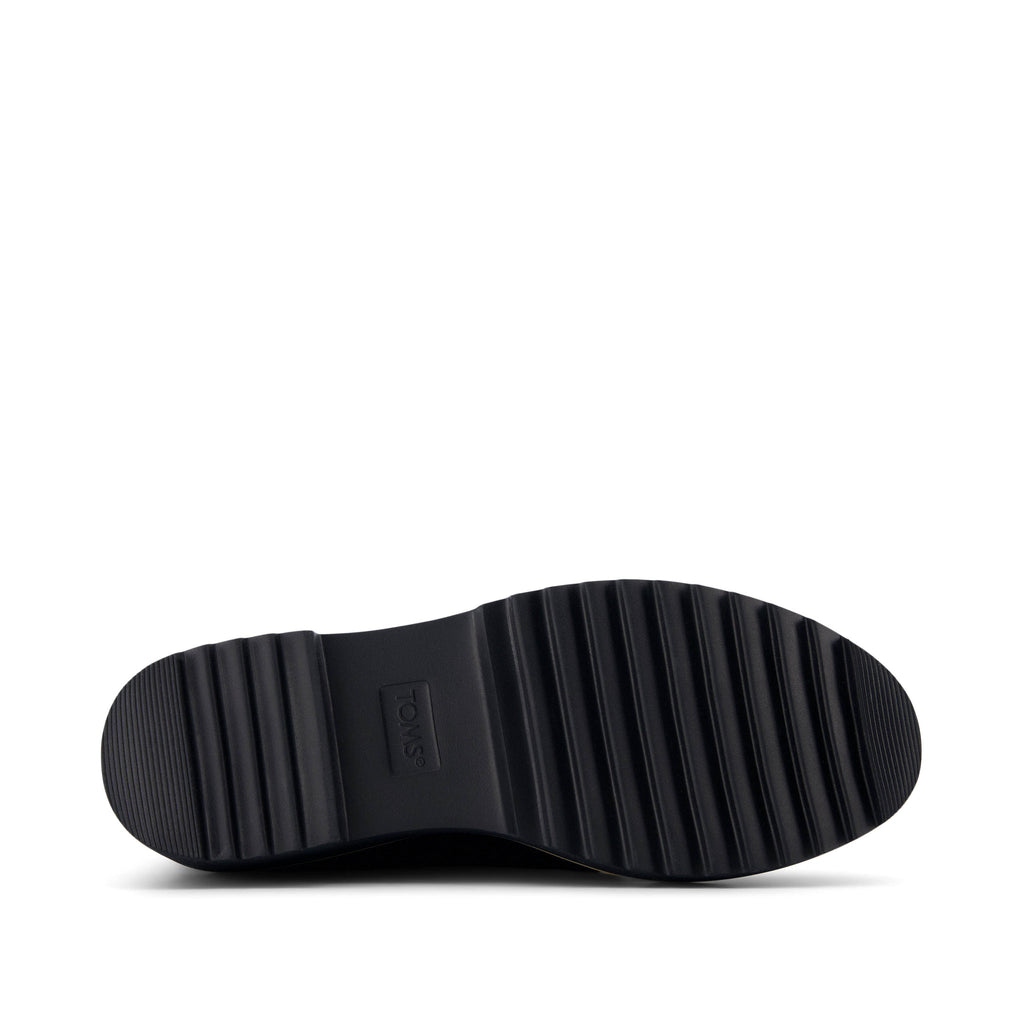 Maude Lace Up Black Suede Wedge Boot Bottom Sole View